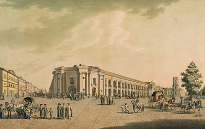 View of the Russian shops on the Nevsky Prospekt, with the house of the Duma, St. Petersburg, 1802 by Benjamin Patersson